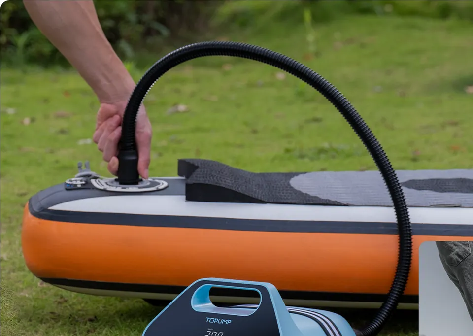 The KraftPump inflates the board automatically